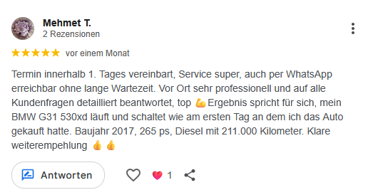 Google-Bewertung Auto-Service Marbach