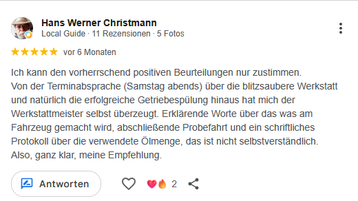 Google-Bewertung Auto-Service Marbach