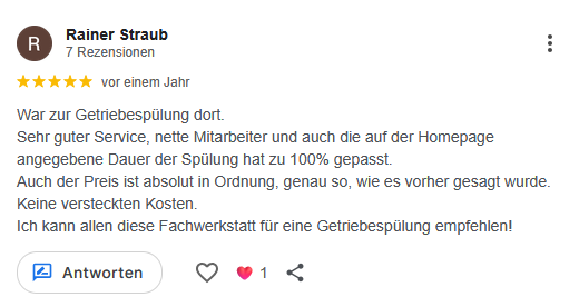 Google-Bewertung Auto-Service Marbach